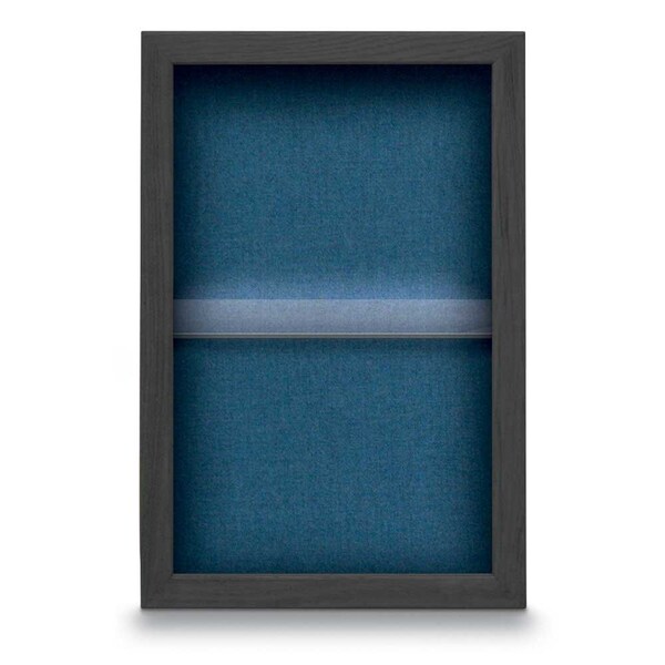 Indoor Enclosed Combo Board, 48"x36", Black Frame/Burgundy & Cobalt
